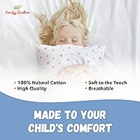 Vista 4 de Funda de almohada de algodón para niños pequeños de 13 x 18 pulgadas, diseño de estrella, funda de almohada de viaje blanca, funda de almohada