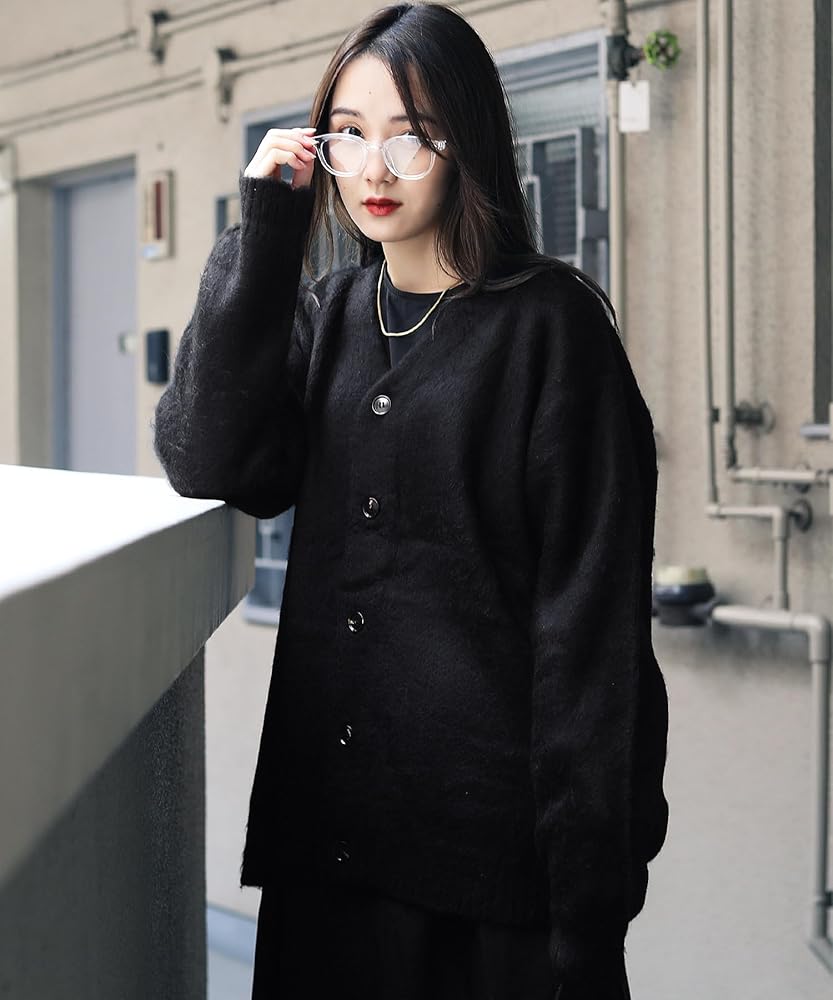 W.L.T グレー Vネックモヘアカーディガン Lサイズ W.L.T グレー Vネックモヘアカーディガン Lサイズ モヘアライクV