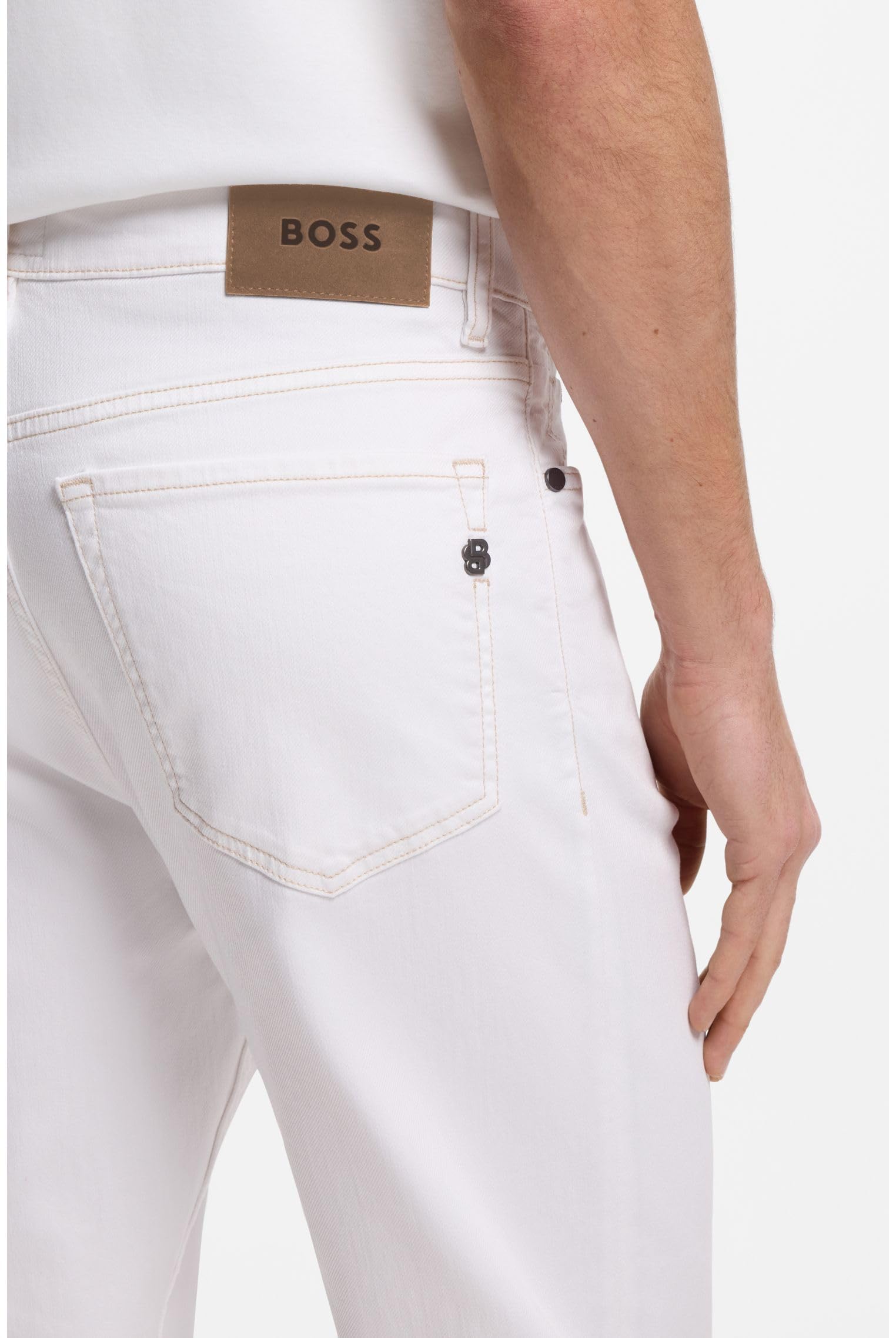 BOSS Five-Pocket-Jeans Aus Weißem Stretch-Denim