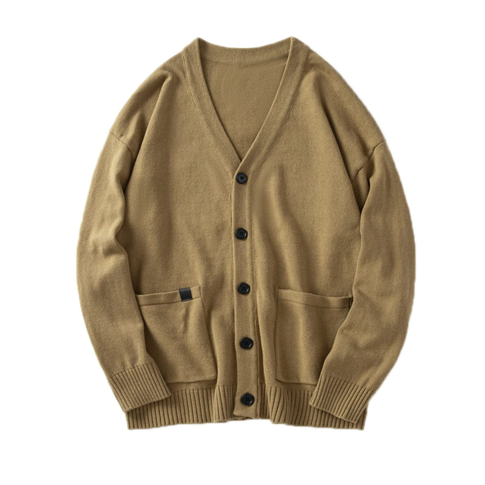 Giacca a Maglia Casual a Colori per Uomini Inverno Autunno Inverno Invernali a Maglia a Maglia Sciolta v -C.