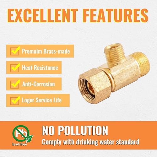 Miniatura 5 de SUNGATOR Divisor de línea de agua, camiseta de compresión sin plomo, entrada de compresión de 38 pulgadas x salida de compresión de 38 pulgadas x