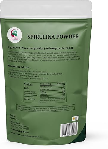 Miniatura 2 de Yogi's Gift - Polvo de espirulina de 2 libras, 100% natural y puro, perfecto para batidos, jugos y bienestar diario, paquete a granel de 2 libras