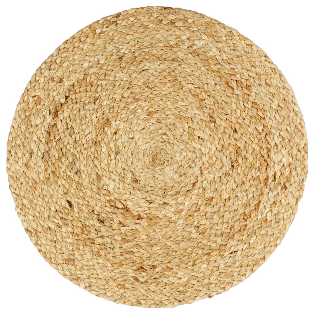 Lot de 4 sets de table ronds en jute tressé à la main pour table à manger, dessous de verre robuste 38 cm