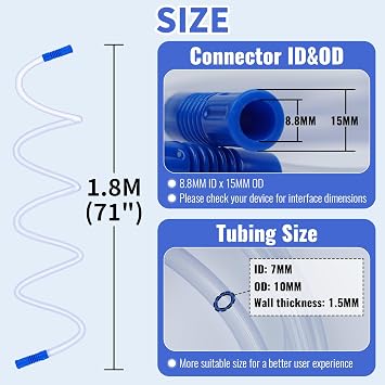 3 PCS 71 Suction Tubing Hoses Extended Suction Connection Tube, Flexible & Portable Hoses Vacuum Fits Various Devices