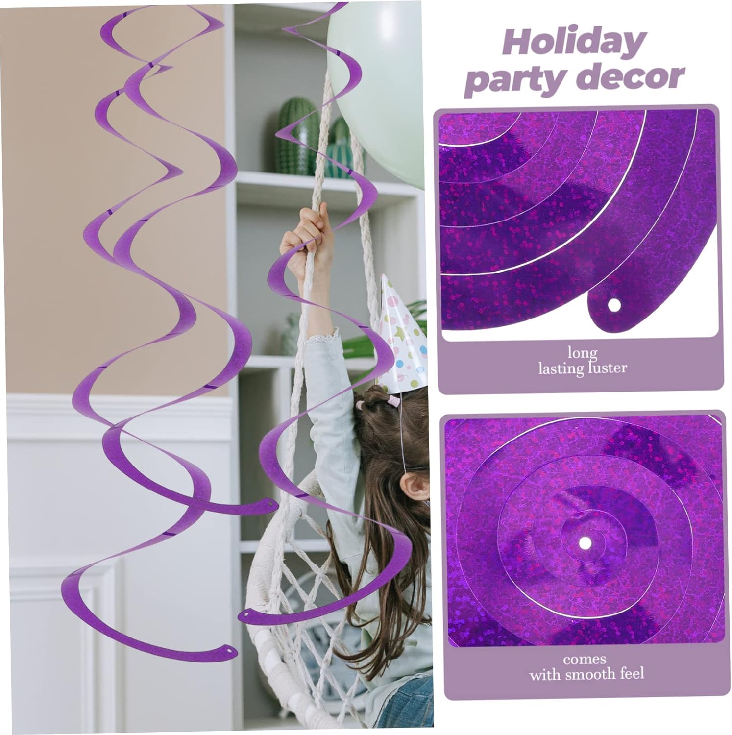 IMIKEYA 25sets Mixed Color Hanging Spiral Ornaments for Birthday Graduation Christmas Party Easy to Ceiling Decorations Reflective Holographic Design