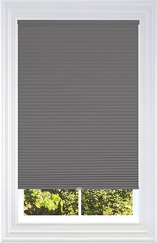 BlindsAvenue Persiana Celular de Panal sin Cordón, Celda Única de 916", Opaca, Antracita, Tamaño 18" An x 48" Al