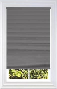 BlindsAvenue Cellular Honeycomb Cordless Shade, 9/16" Single Cell, Blackout, Anthracite, Size: 54" W x 72" H