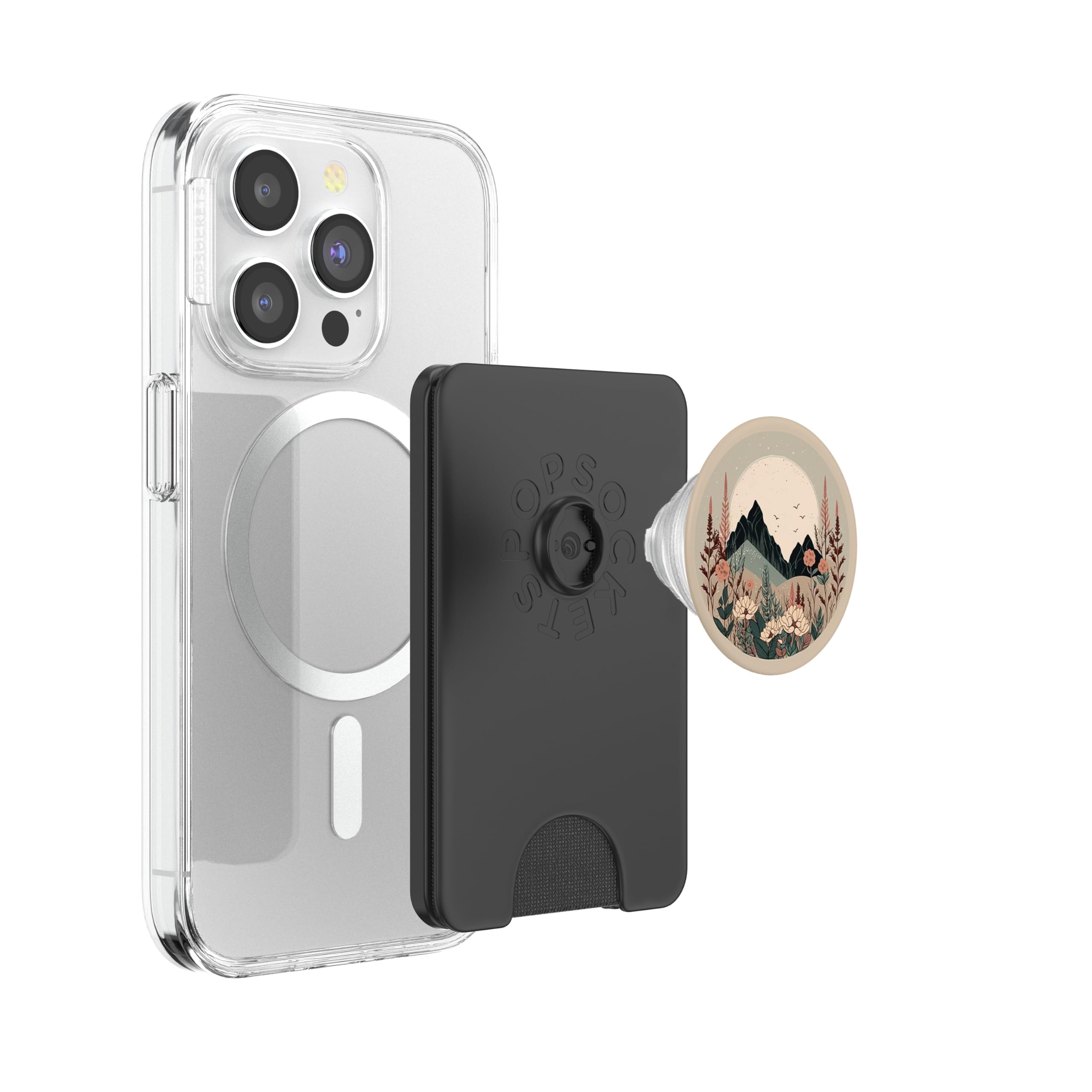 Boho Chic Floral Forest Nature Mountain Leaves for Girl PopSockets PopWallet pour MagSafe