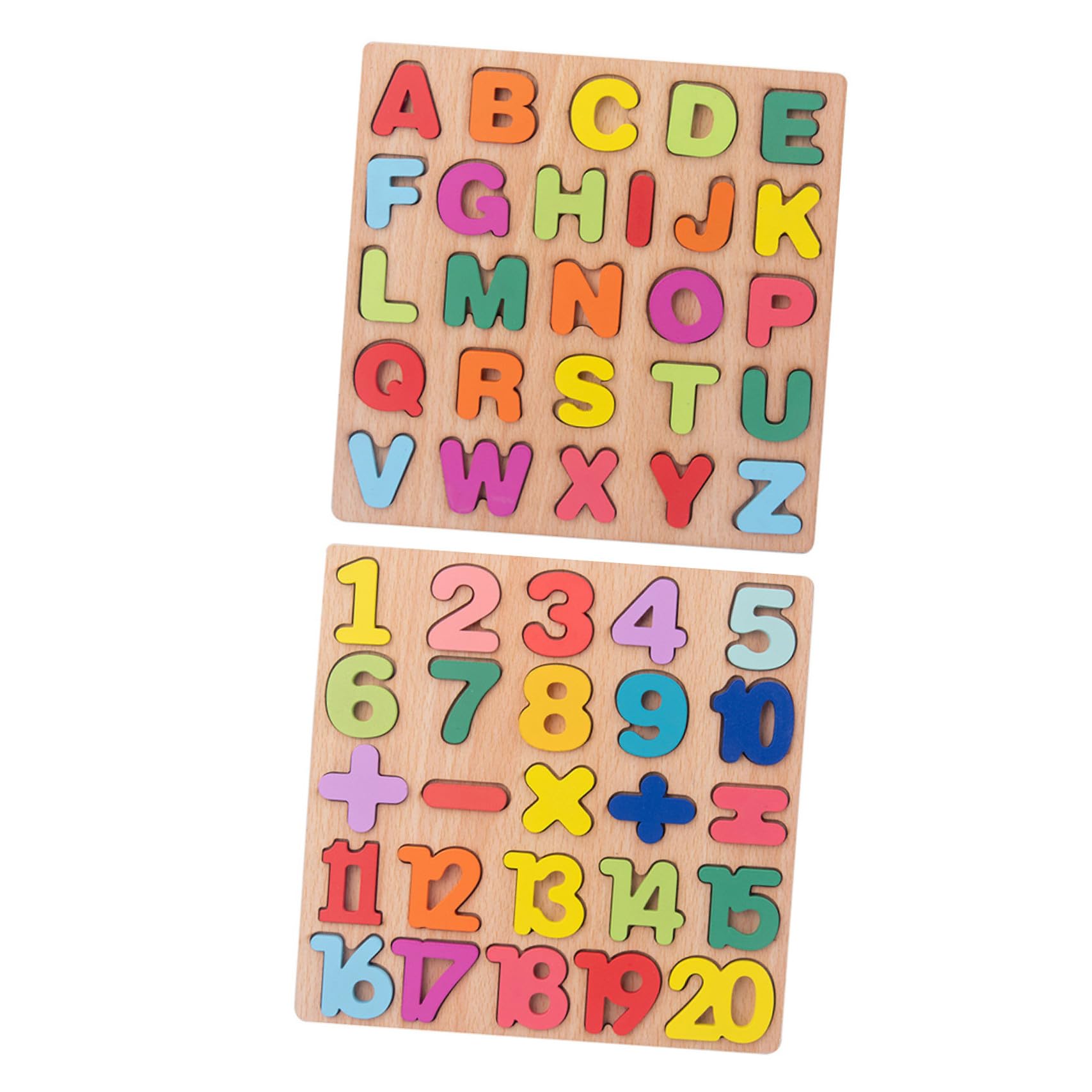 Alasum Puzzle Éducatif Bois Alphabet et Chiffres Jeu de Casse-tête pour Garçon Fille Dès Ans Coordination Main-œil Apprentissage Précoce Lettres Majuscules et Chiffres