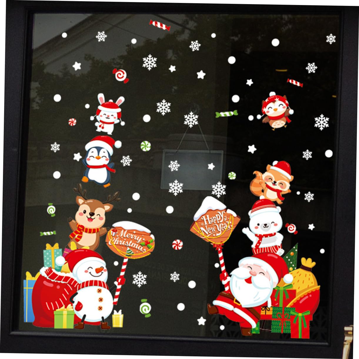Zerodeko 5 Juegos Pegatinas Navideñas Ventana De De Nieve Se Aferra Calcomanías De Decoración De Navidad Calcomanías De Ventana De De Nieve Navidad Pegatinas De Polivinilo