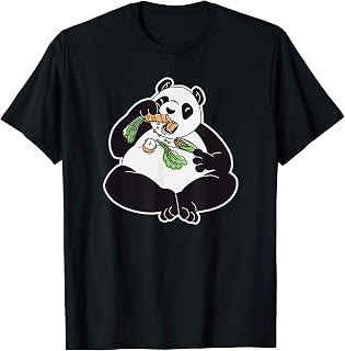 Oso panda comiendo verduras y frutas Camiseta