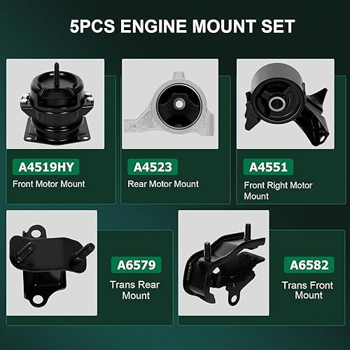 Miniatura 4 de SCITOO Montaje del motor Trans Soportes para Honda Pilot 2003 04 2005 3.5L, para Acura MDX 3.5L 2001 2002 # A4519HY A4551 A4523 A6582 A6579 5PCS