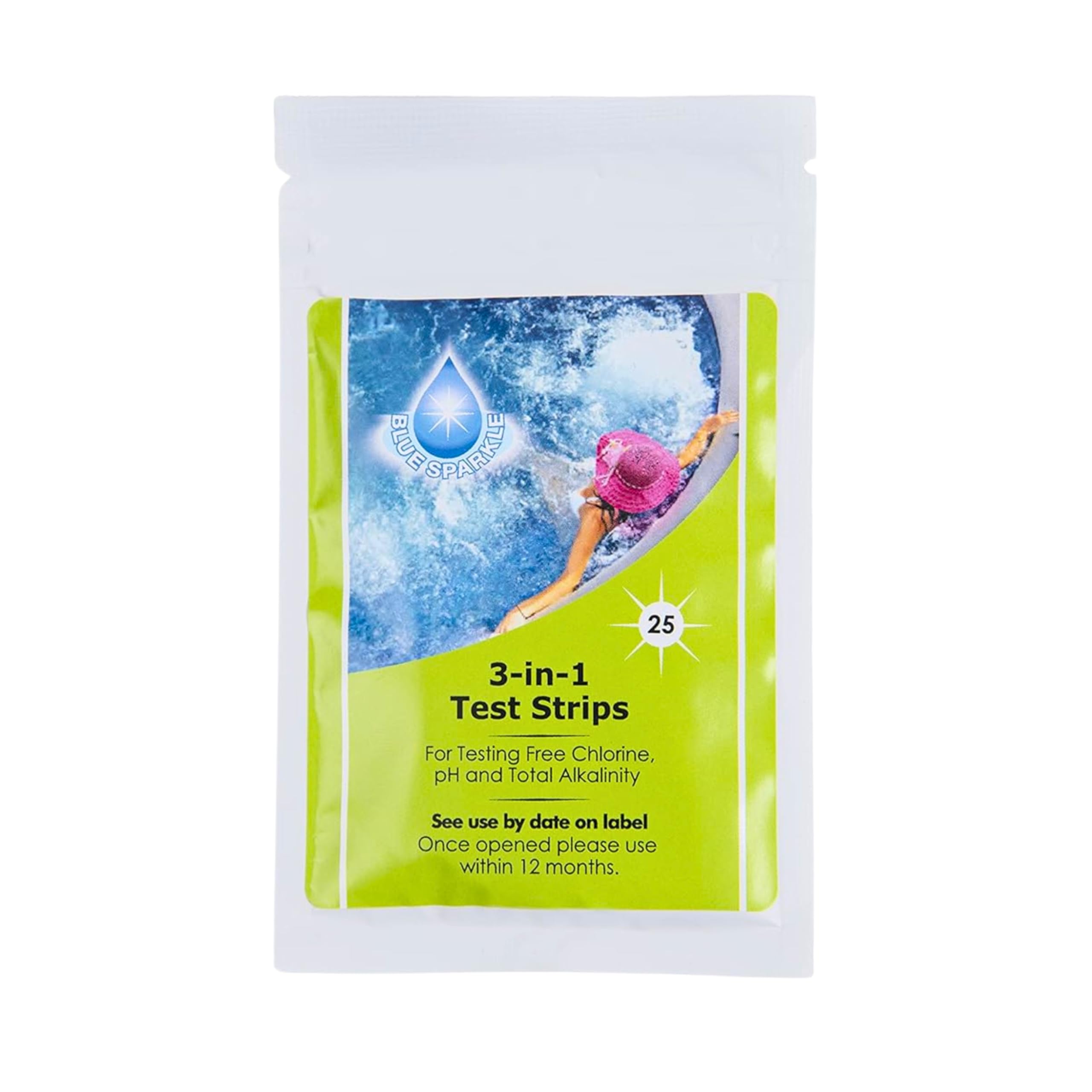 Hot Tub Test Strips, 25 Strips for Hot Tubs, Spa, Pool Water Testing Kit Accurate 3 in 1 Quick Dip Tester 3 in 1 for pH,Total Alkalinity,Free Chlorine and Bromine