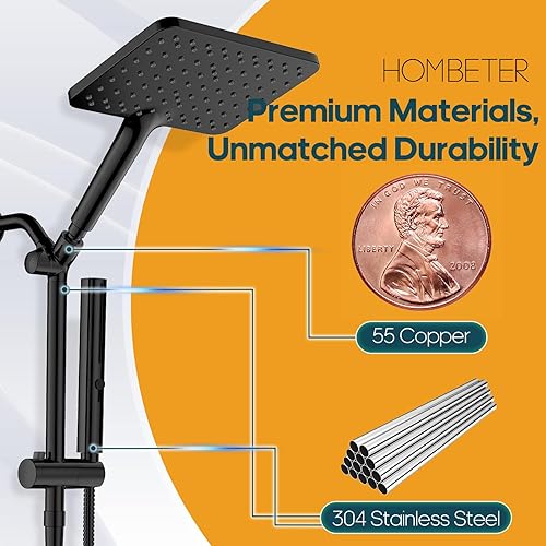 Miniatura 2 de Cabezal de ducha filtrado con cabezal de ducha de alta presión combinado de mano con filtros, cabezal de ducha de lluvia de 10 pulgadas, altura
