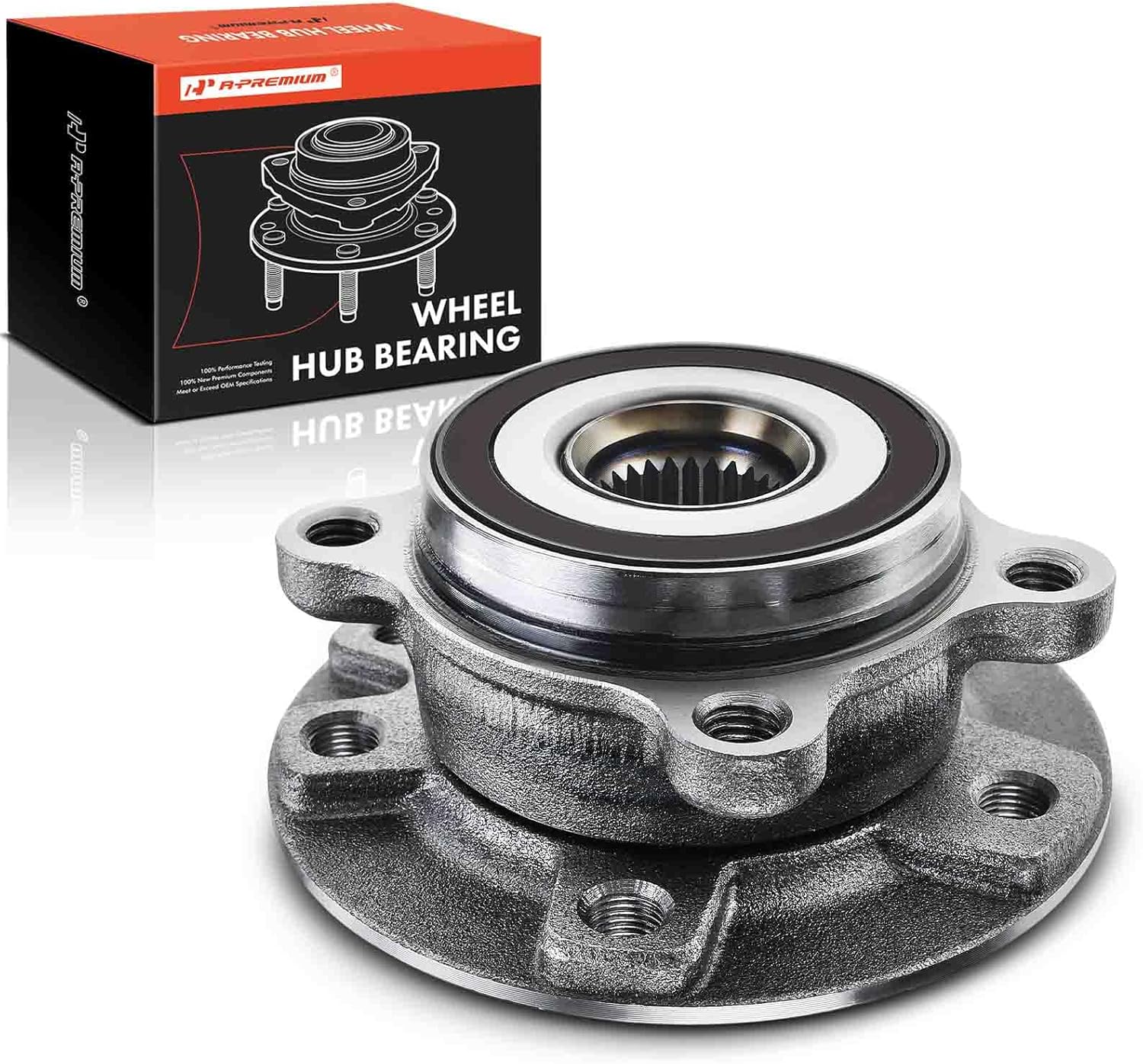 A-Premium Rear Wheel Bearing and Hub Assembly Compatible with Jeep Compass 2017-2022, Renegade 2015-2018 & 2020-2021, Fiat 500X 2016-2018, FWD Only
