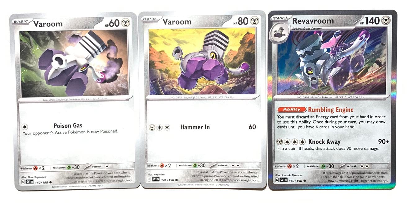 Revavroom 142/198 Holo - Scarlet & Violet - Pokemon Evolution 3 Card Lot