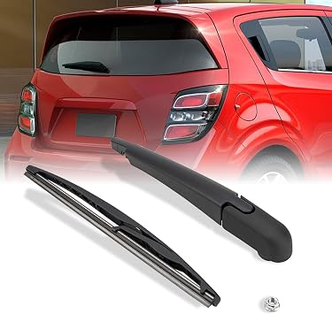 Rear Wiper Arm and Blade for 2012-2020 Chevrolet Sonic, Sonic AVEO | Replaces 95016790 95016791 Premium Plastic Arm Natural Rubber Blade Stainless Steel Nut Included