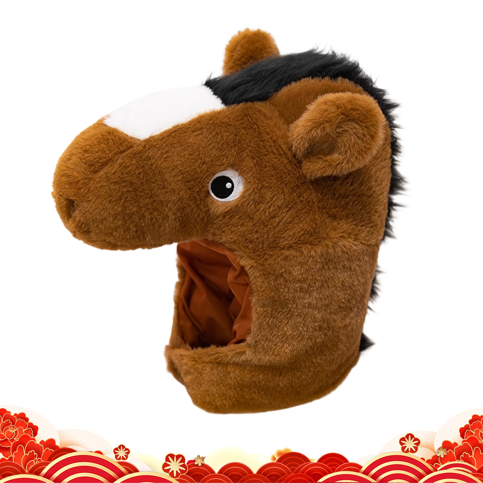 Horse Costume Hat,2026 Dress Up Head Prop - Chinese New Year Photography Prop - for Carnival Festival Holiday Birthday Celebration