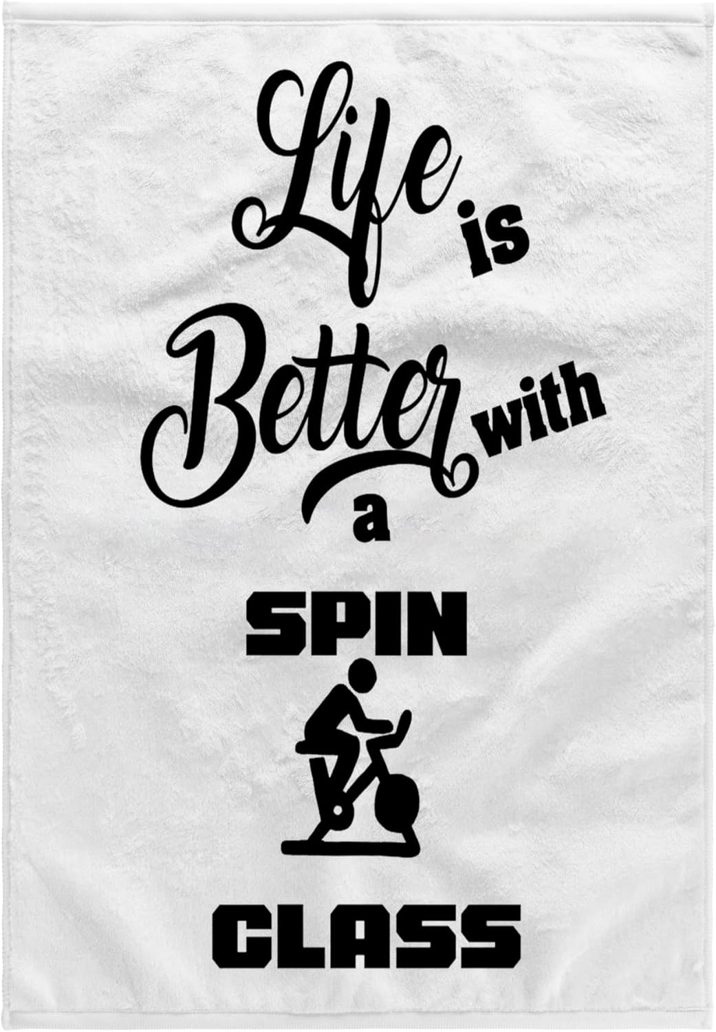 3dRose Funny Life is Better with a Spin Class Indoor Cycling Spin Cycle Bike 22x30 Bath Hand Pool Towel