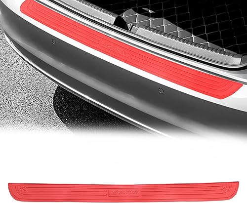 Protector de parachoques trasero de automóvil, antiarañazos, de goma abrasiva, protector de umbral de puerta de maletero de 35.1 x 2.75 pulgadas,