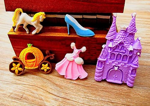 Miniatura 2 de FA 5 moldes de silicona para fondant, cuentos de hadas, castillo, calabaza, carruaje, vestido de princesa, zapatos de cristal, molde de caramelo de