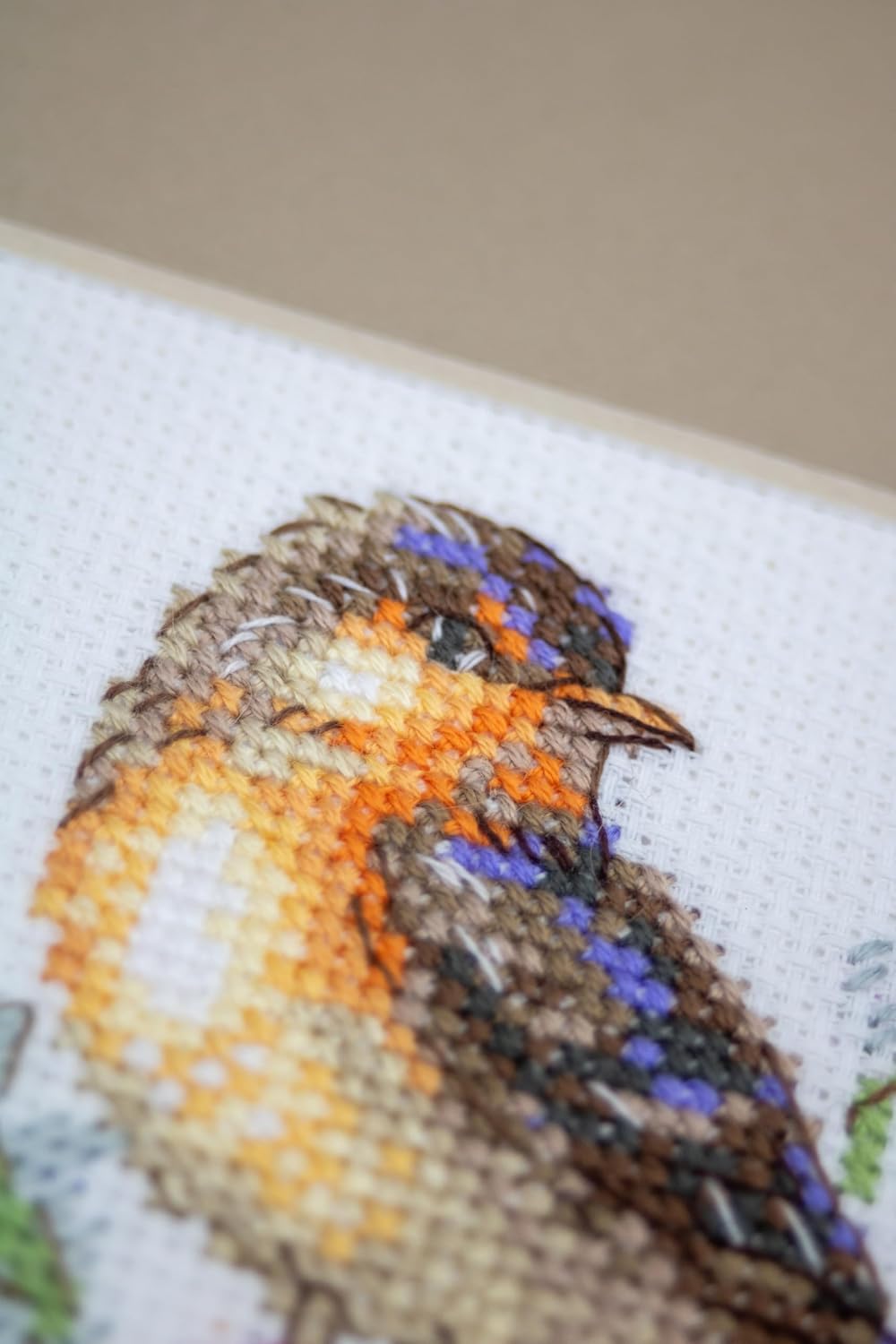 Aine - Tea Blossom A1025, Animals Cross Stitch Kits 6¼"x7, Cross Stitch Kits for Beginners & Advanced, Crossstitching Kit Adult, Floral Embroidery Counted Stitching Kit