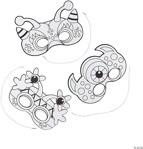 Miniatura 2 de Fun Express Máscaras de monstruo tonto de bricolaje, hace 12  Colorea tus manualidades para niños, Halloween y actividades de fiesta