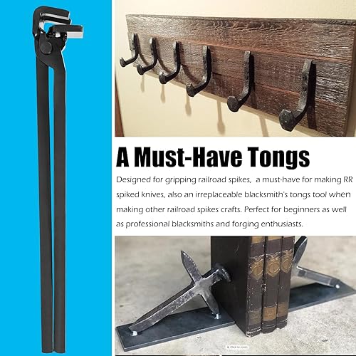 Miniatura 3 de Pinzas de punta para ferrocarril Blacksmith para sujetar picos de ferrocarril RR Spike Head Pinzas para hacer cuchillos con púas RR