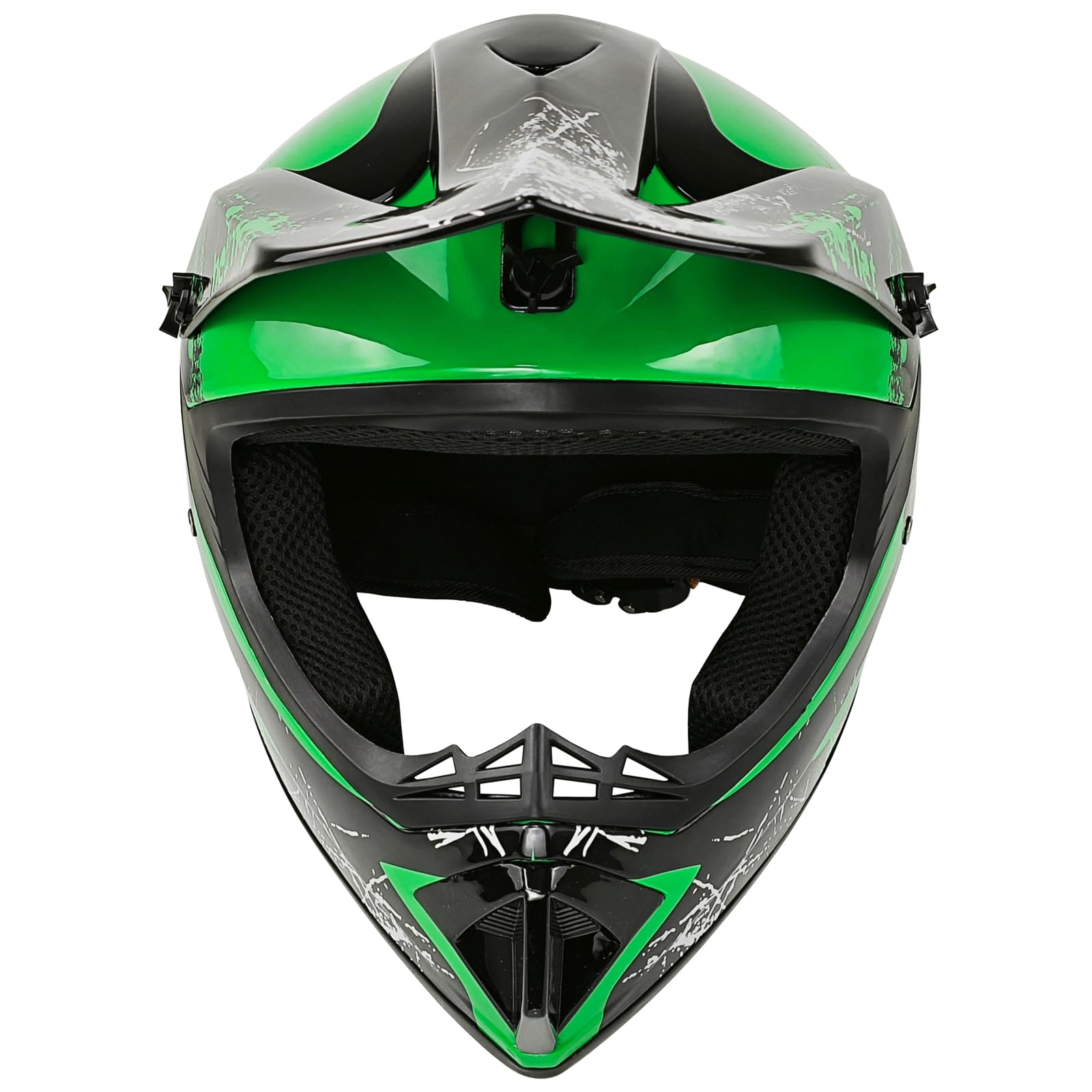 Młodzieżowe kaski motocrossowe, offroad, kaski rowerowe dla chłopców i dziewczynek, spersonalizowane kaski motocyklowe, standardy CE (zielony, M)