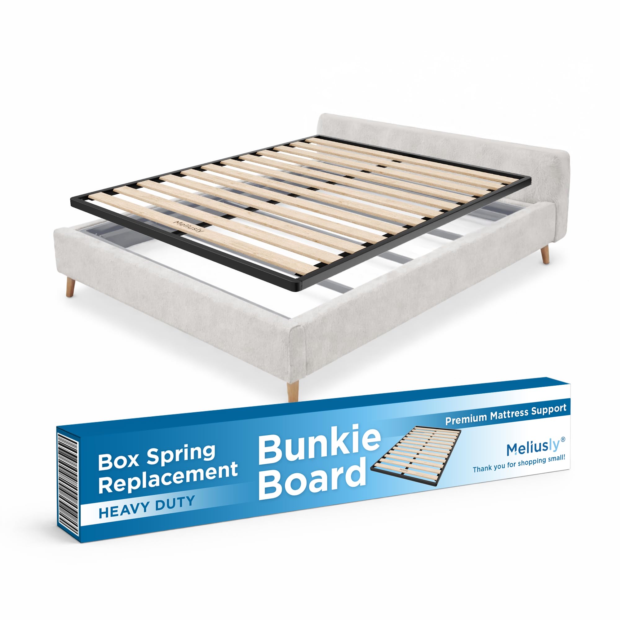 Meliusly Bunkie Board Full Size (53.3x74.3'') Heavy Duty Bed Board, Under 3" Spacing, Bed Slats, Low Profile Box Spring Replacement, Flat Bed Support Board