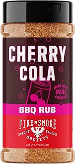 Fire & Smoke Society Cherry Cola Dry Rub | BBQ Seasoning for Smoking and Grilling Meat | Rib Rub, Brisket Seasoning, Pulled Pork Rubs and Spices | Allspice and Natural Cola Flavor | XL 12.7 oz