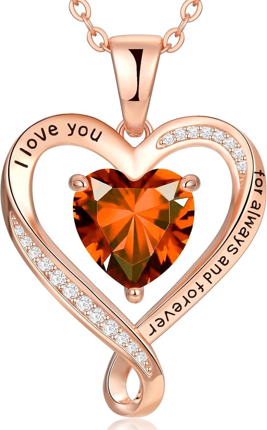 Birthday Gifts for Women Wife Infinity Heart Birthstone I Love You Necklace for Women S925 Sterling Silver Anniversary Wedding Gifts for Christmas Valentines Mothers Day Women's jewelry Diamond Pendant Necklaces Gift for Her Mom Daughter Grandma