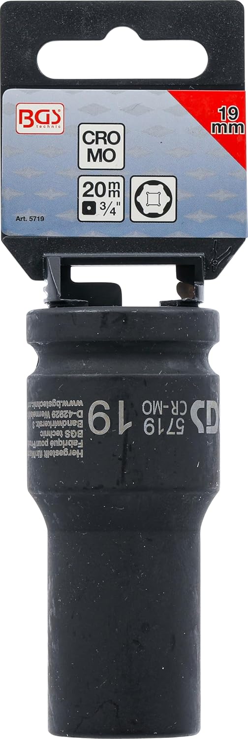 BGS 5719 | Impact Socket Hexagon, deep | 20 mm (3/4") Drive | 19 mm