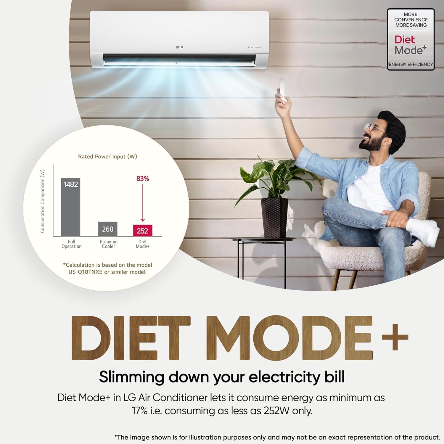 Diwali Offer Buy Now Lg 3 Star (1.5) Split Ac With 6-In-1 Ai Convertible, Diet