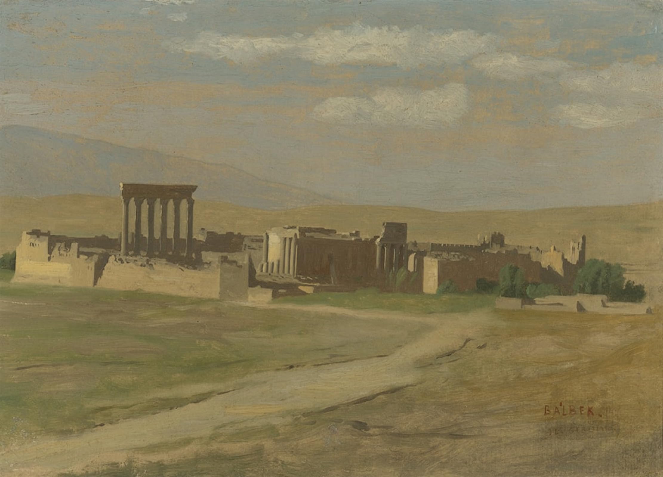 POSTERIIk Vintage Classic Picture Landscape Artwork View of Baalbek by famous artist Portrait Canvas Painting for Office Home Decor 60x90cm