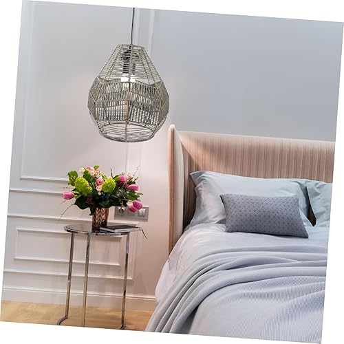 Miniatura 3 de Homoyoyo Pantalla de ratán para decoración de techo, lámpara de techo para lámparas de mesa, decoración gris, lámpara de mesa, decoración retro,