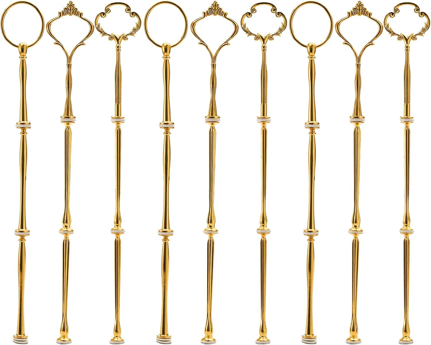 Tosnail 9 Sets 3 Tier Cupcake Stand Fittings, Cake Stand Hardware, Dessert Serving Trays Support Rod, Tiered Resin Plates, Crafts Making and Decoration - Gold