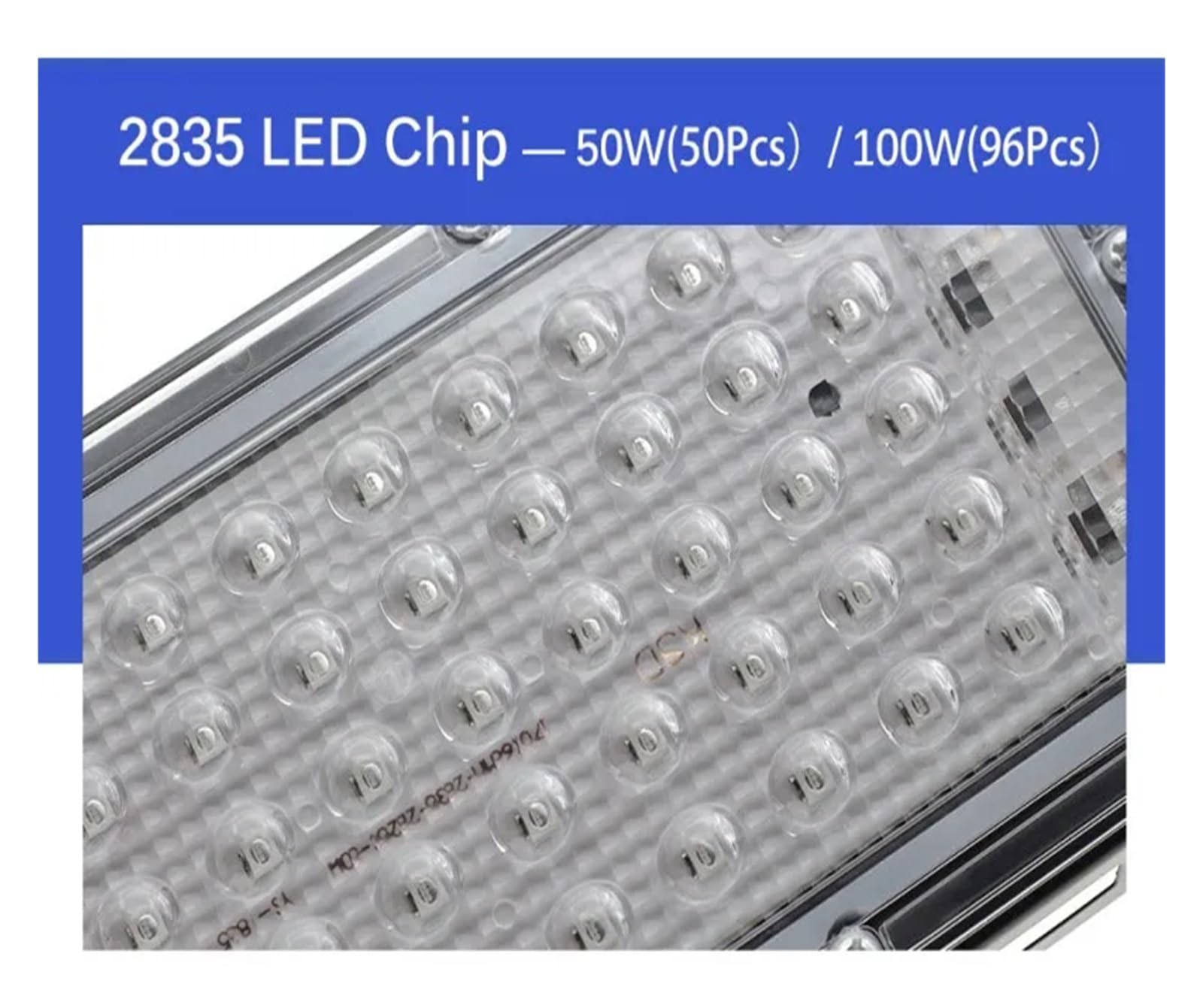 Reflector LED UV de 50 W, 100 W, 200 W y 300 W, luz ultravioleta for escenarios, discotecas, fiestas, detección fluorescente, curado con pegamento sin sombras. Recinto de curado DIY(365-395nm_100W Typ