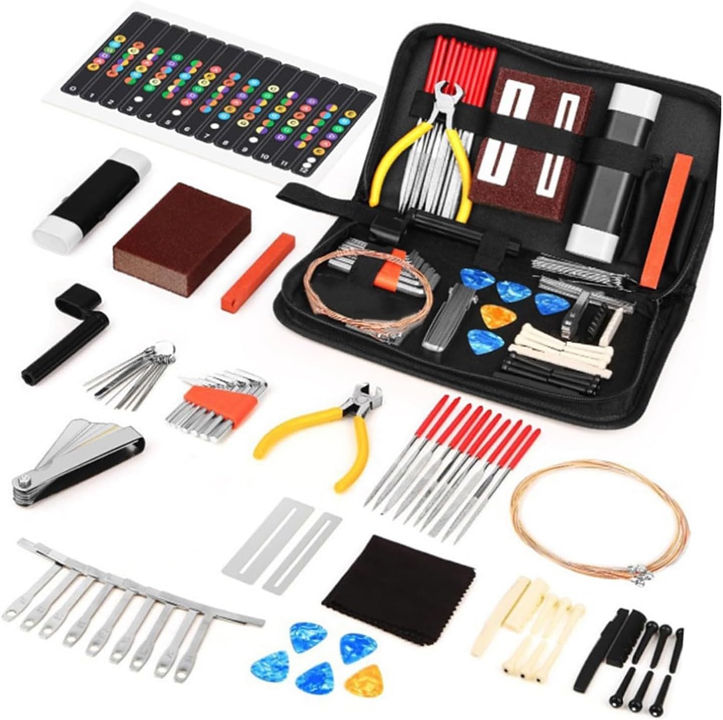 Guitar Making Tools And Accessories Guitar Making Tool Kit With 78 Pieces Repair Sanding And Measuring Accessories