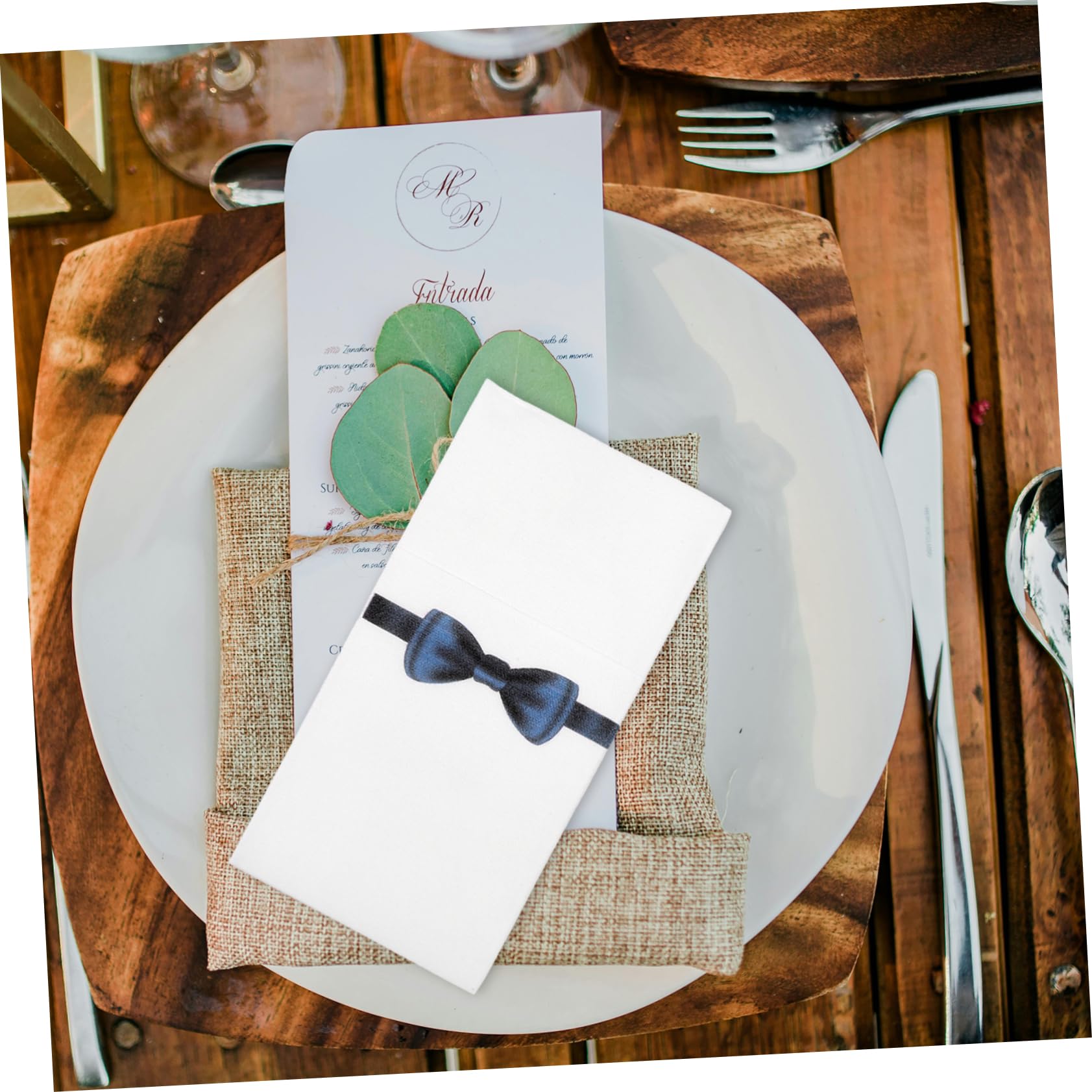 Cabilock Tovaglioli Iniziali 50 Pezzi, Tovaglioli Usa e Getta in Carta 40x40cm Pieghevoli e Leggeri per Ristorante e Hotel Décor da Tavola Stampa Fiocco