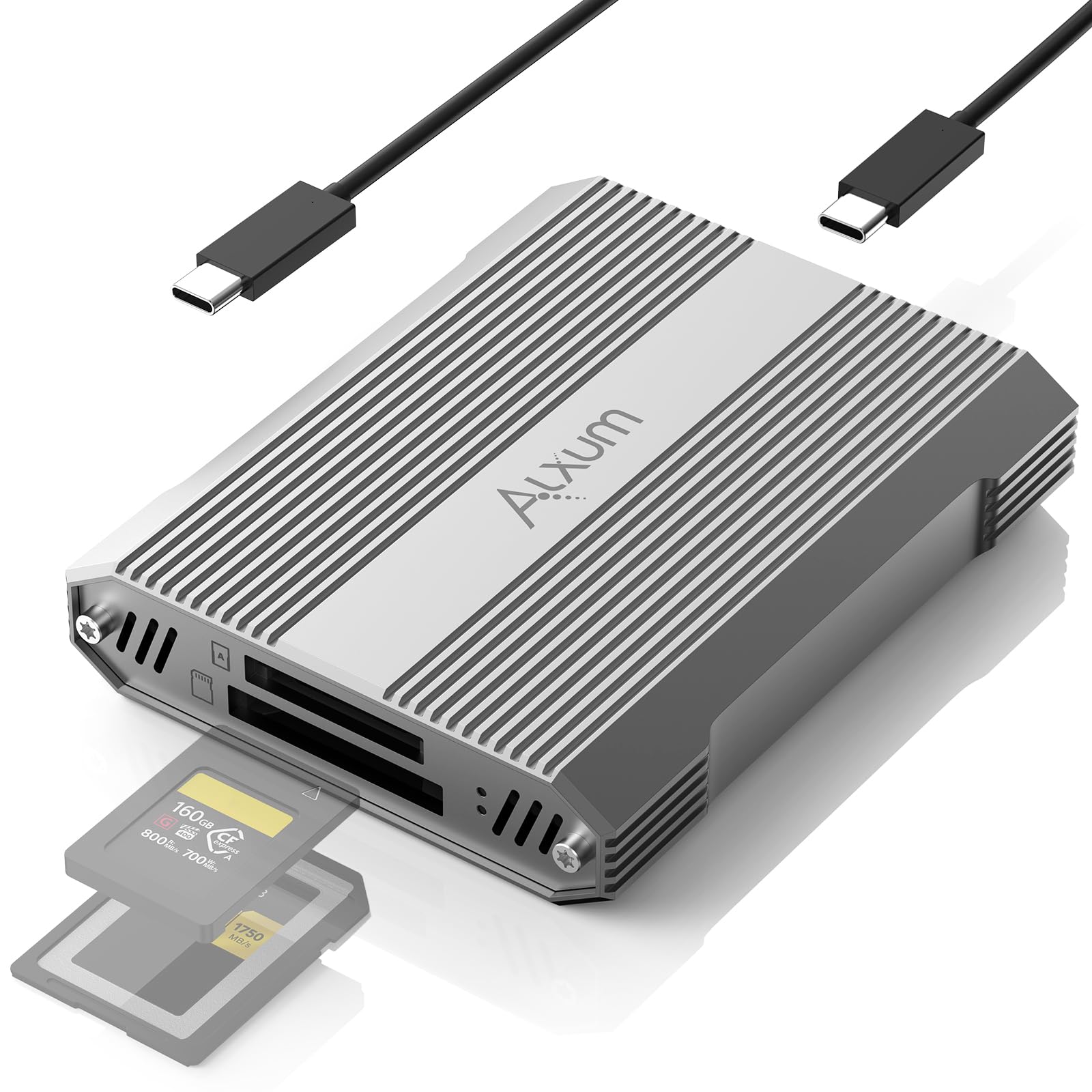 Alxum Lector de Tarjetas de Doble Ranura 10 Gbps CFexpress Tipo A y SD4.0 UHS-II USB-C USB 3.1 Gen 2 para CFExpress Tipo A/SD/SDHC/SDXC/SDUC, Compatible con Windows/Mac/Linux/Android