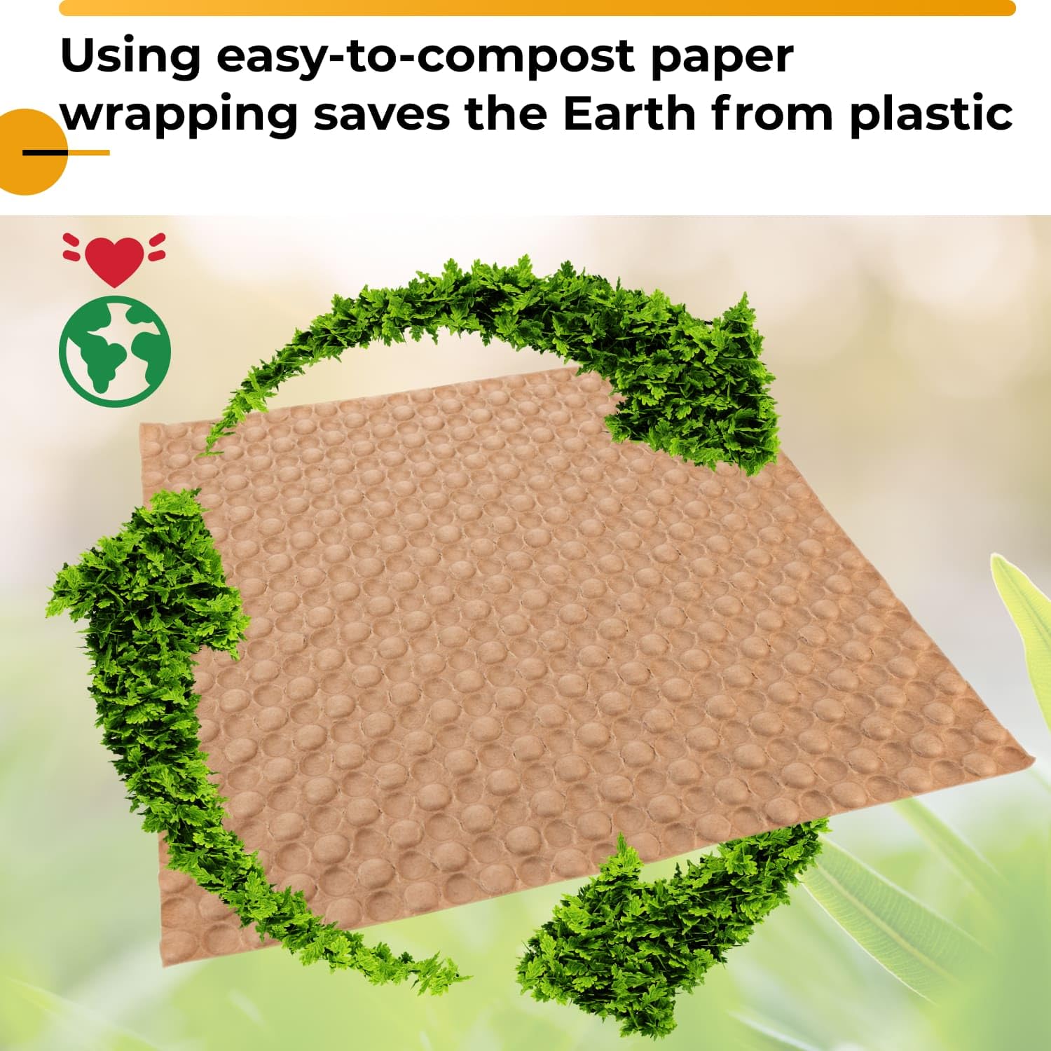 IDL Packaging Papierowe arkusze bąbelkowe 30 cm x 30 cm, przyjazna dla ziemi alternatywa dla plastikowych bąbelków, 250 arkuszy/pudełko, rozmiar bąbelków 9,5 cm, materiał amortyzujący do pakowania, do