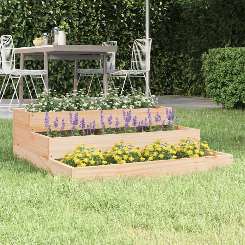 Jardinière en pin massif carrée pour aménager votre terrasse en bois