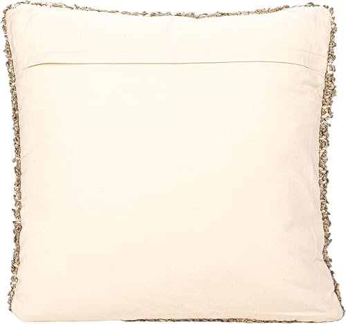 Miniatura 6 de Creative Co-Op, Almohada Bouclé de mezcla de algodón tejido marrón, crema, cuadrado