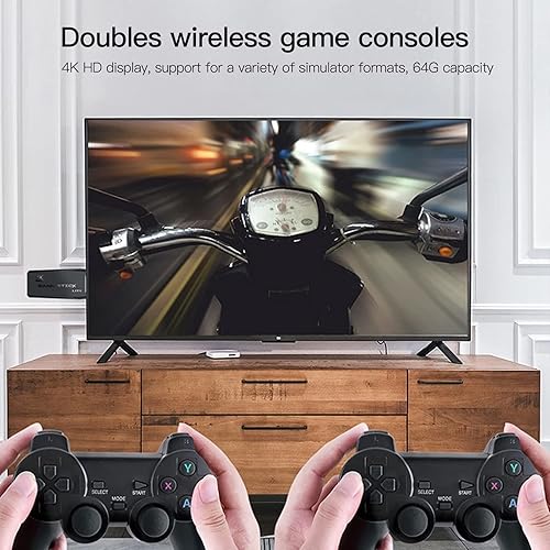 Miniatura 6 de 4k HD TV Game Stick 64G consola de videojuegos incorporada más de 10000 juegos retro juego de mano 2 × Gamepad inalámbrico