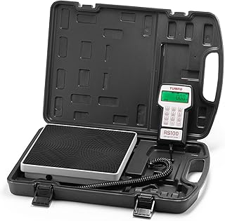 TURBRO Refrigerant Scale with A Wired Controller, Digital Scale for Freon Charging and Recovery with 4 Measurement Unit Options, Memory Function, 220 lb Max. Capacity, for HVAC and Automotive Systems