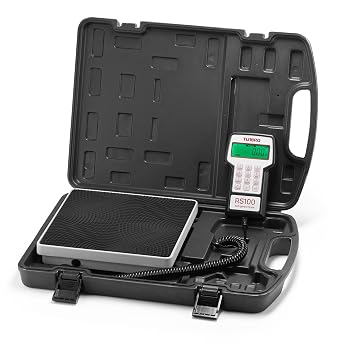 TURBRO Refrigerant Scale with A Wired Controller, Digital Scale for Freon Charging and Recovery with 4 Measurement Unit Options, Memory Function, 220 lb Max. Capacity, for HVAC and Automotive Systems