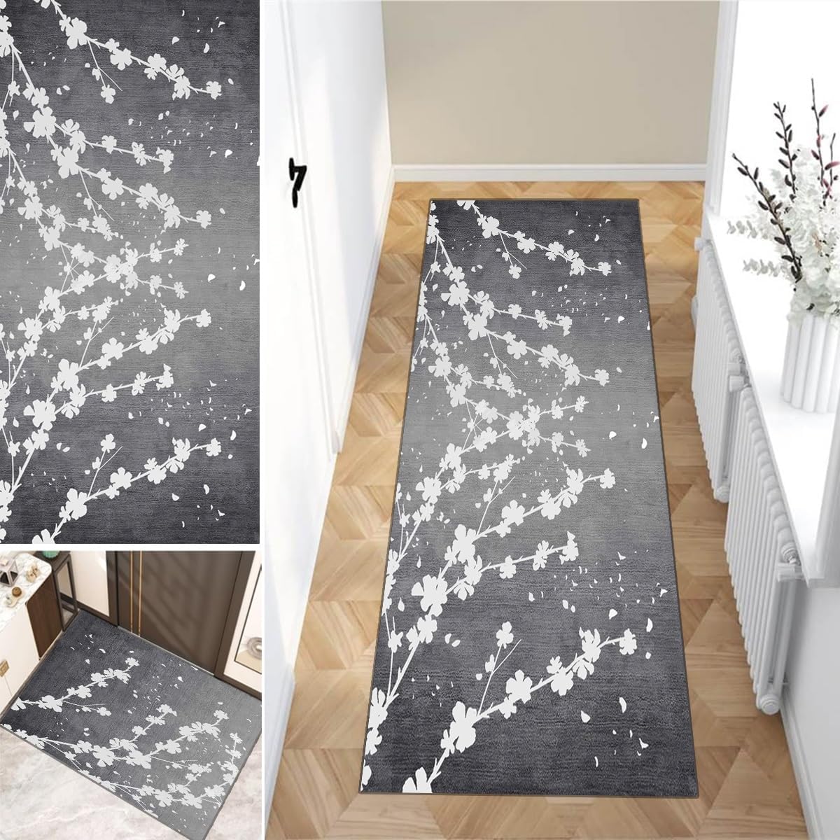 Runner Rug for Hallway 1'4"x3'3" Non Slip Area Rug Runner for Living Room Washable Vintage Doormat Runner Rugs Floor Carpet for Entryway Bedroom Doorway Indoor Office