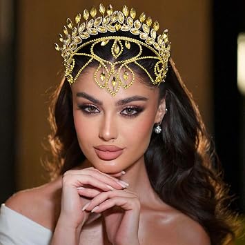 Rhinestone Bride Headband, Wedding Headpiece for Brides(Gold)