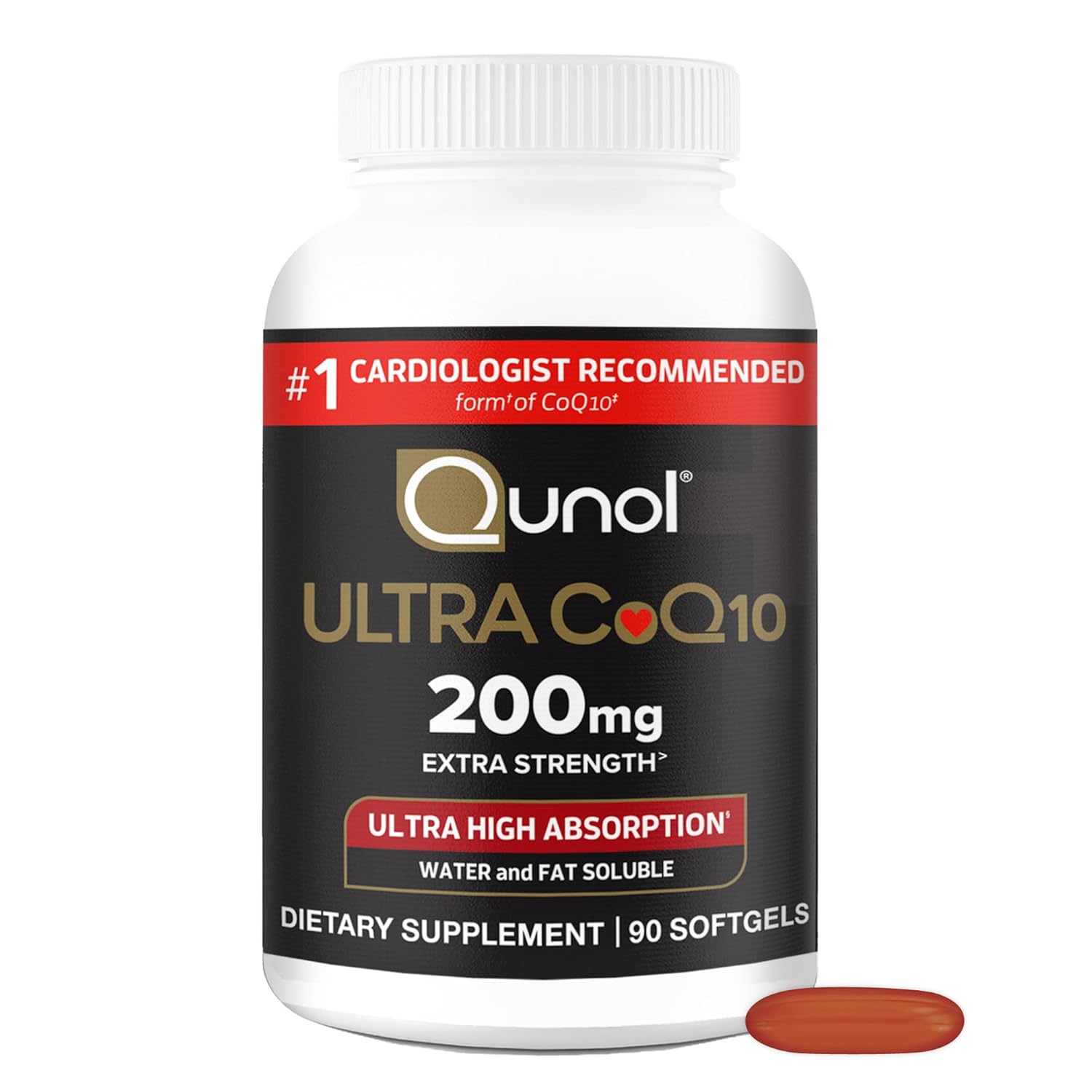 Qunol CoQ10 200mg Softgels Ultra CoQ10 - Ultra High Absorption Coenzyme Q10 Supplements - Antioxidant Supplement for Vascular